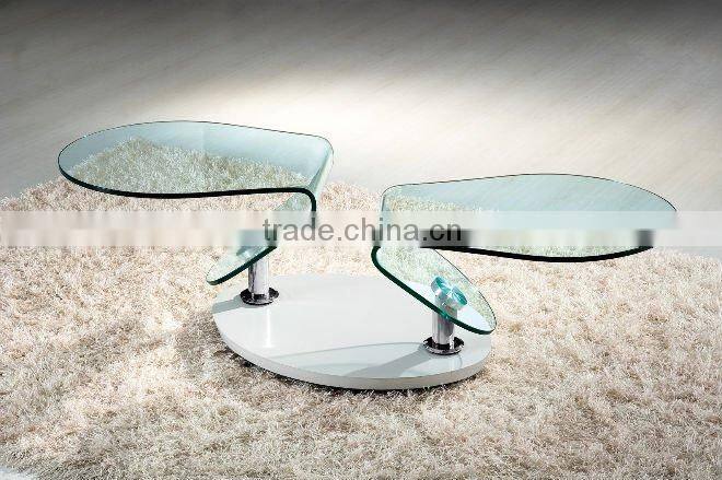 Swivel Tempered Glass Modern Coffee Table(CJ0955)