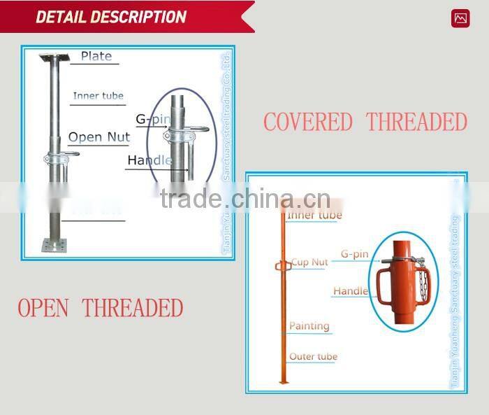 Tianjin Factory Steel Prop / Prop Jack Support / Adjustable Shoring Posts For Construction