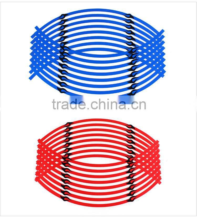 Car motorcycle reflective wheel rim protector 16 stripes