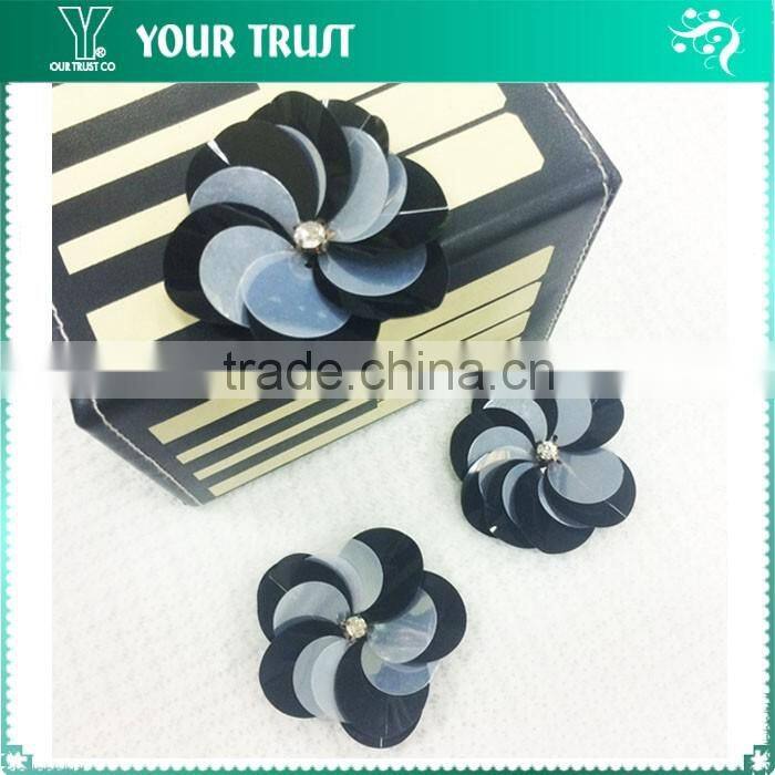 Handmade Hot Pink Silver Pink Rhinestone Sequin Applique Patch