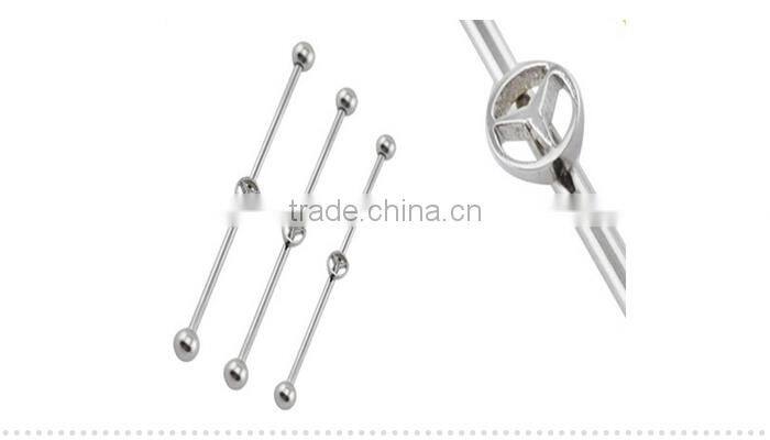 Fake industrial barbell piercing jewelry