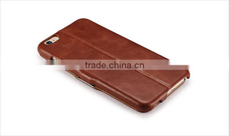 icarer vintage leather case for iPhone6 plus,genuine leather wallet case with stand function
