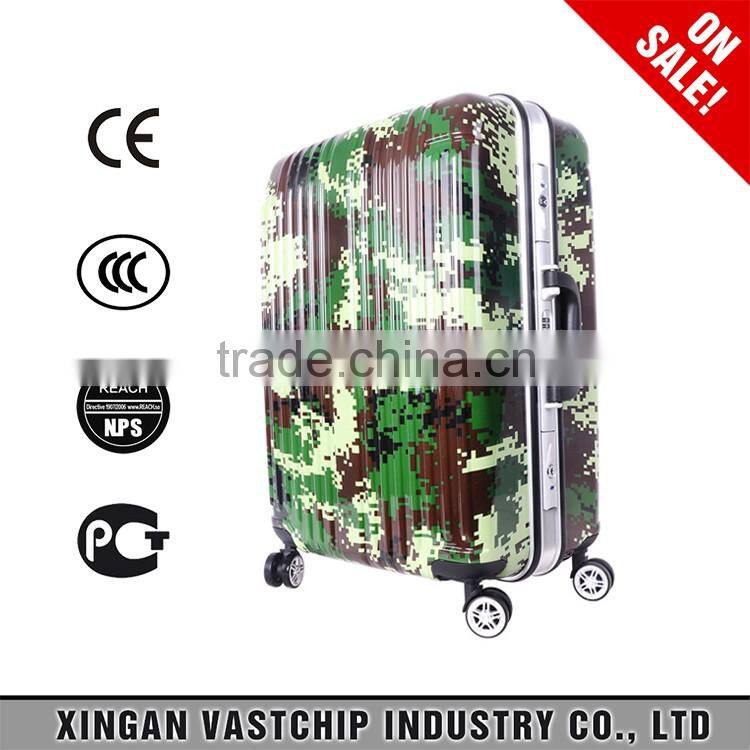 Aluminium trolley pattern military travel bag Case for suitcase Fashion Travel Hardside Luggage