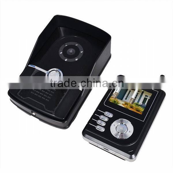 Battery operated wireless video door phone system with release button remote control video intercom for apartment 2.4 inch