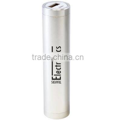 Gift metal cylinder 2200mah led light power bank portable charger