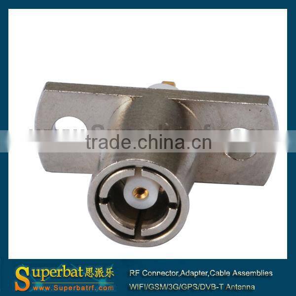 SMB connector 2 hole panel mount Plug with short dielectric and solder pos