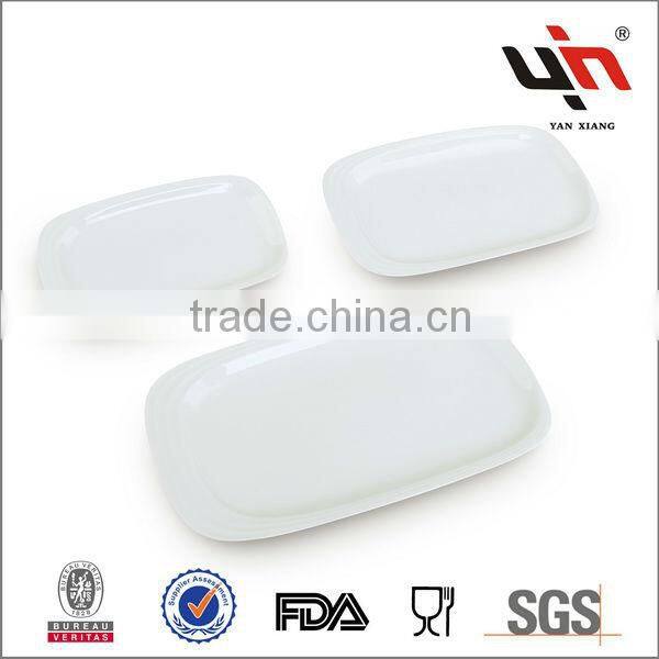 Stoneware White Ceramic Rectangle Plate