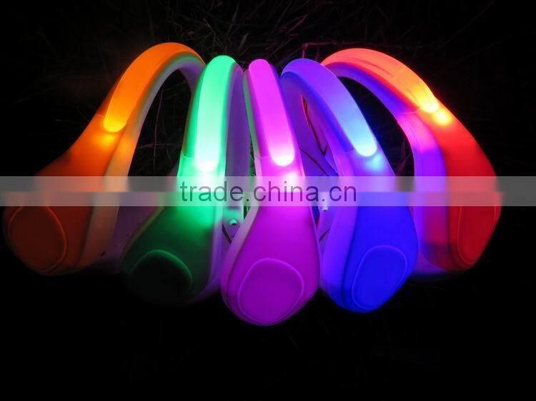 christmas Eco-friendly shoe led light for running in the dark / pink skidproof shoe clip,led shoe clip light