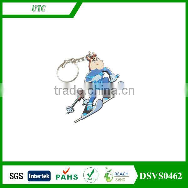 vivid animals design soft PVC keychain rubber key rings plastic keychain