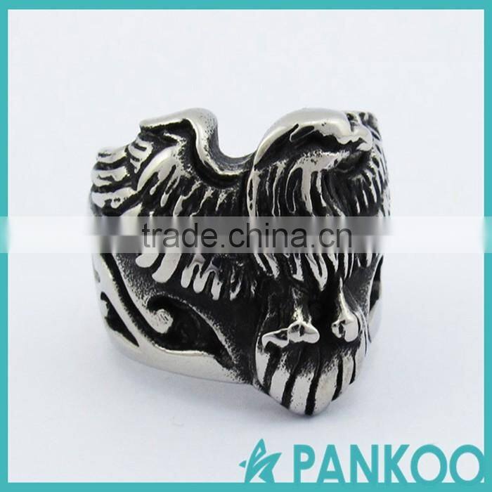 Singular Innovative models series of Non-mainstream fashion retro punk silver ,titanium and alloy unisex ring