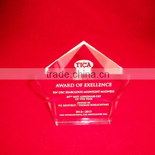 Crystal Award Trophy Award of Exellence TICA trophy