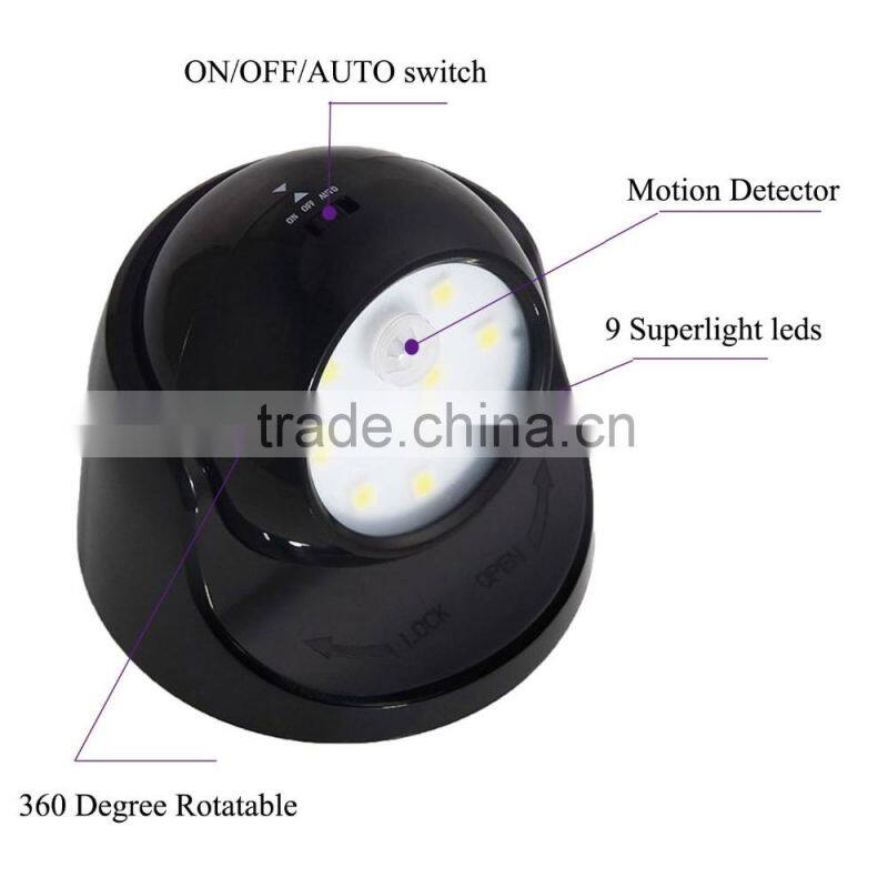360 Degree Rotation Wireless Indoor outdoor Wall Porch LED motion sensor light