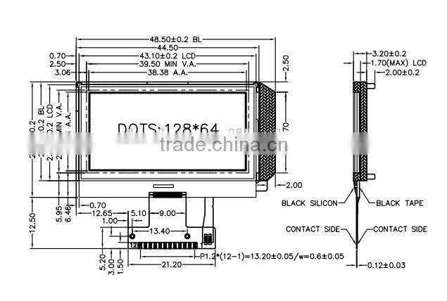 st7565 COG 12864 graphic 128x64 lcd display