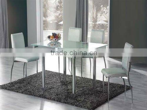 fashionable transparent smooth rectangular glass dining table top