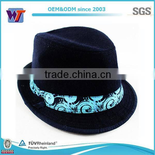 Wholesale Short Brim Felt Hat/ Fashion Custom Wool Felt Fedora Hat