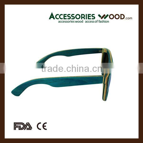 Maple wood layered sunglasses hot selling skateboard sunglasses