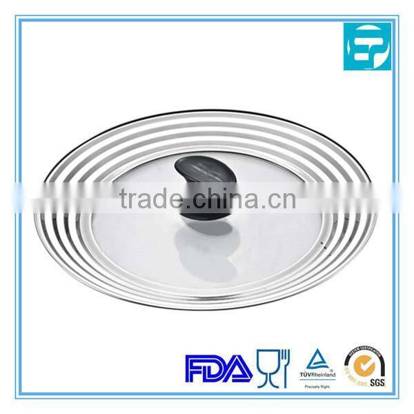 High quality multiply- size glass lid with steel