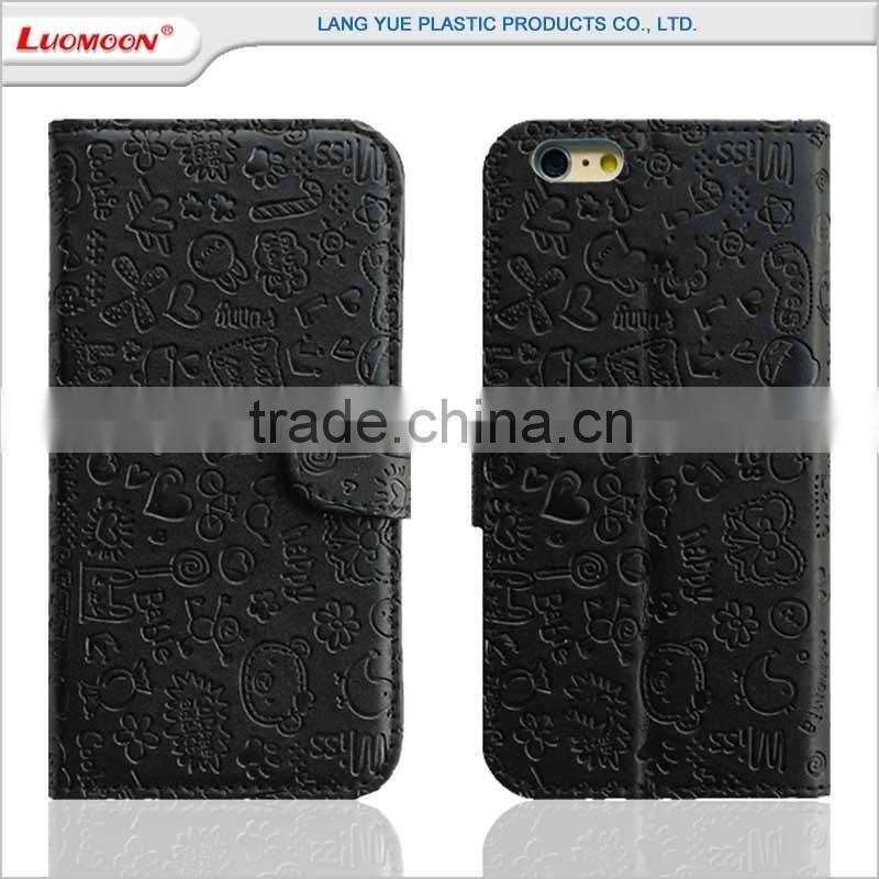 folio opening design wholesales cellphone leather case for huawei 3C/G740 P7 G730 G610 G630