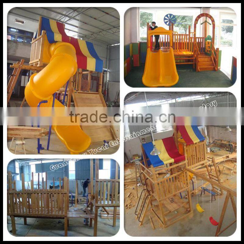 latest design children wood swing kids slides outdoor playground