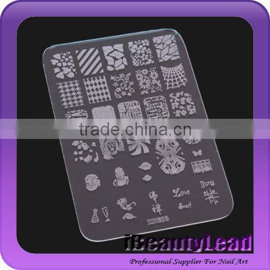 2016 New desgisn clear acrylic image plate with 20 different designs