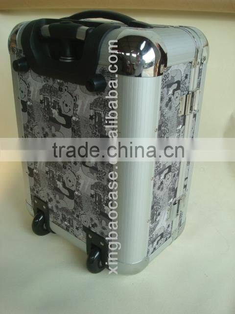 4 in 1 trolley case,Cotton material trolley case luggages,plastic luggage case