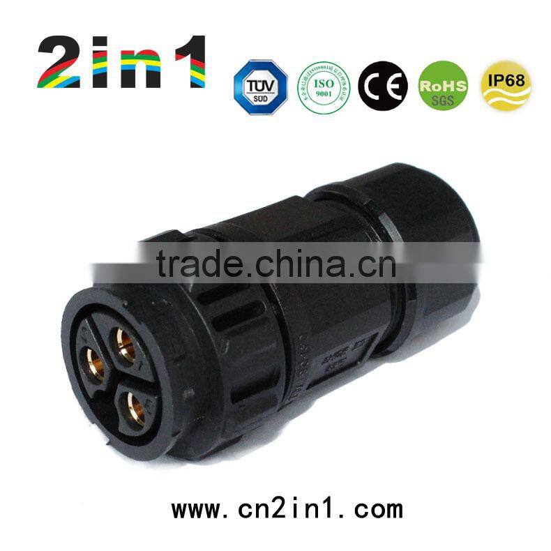 SK26-3P IP68 30A Nylon Solder Electric Cable Wire Waterproof Connector bayonet type