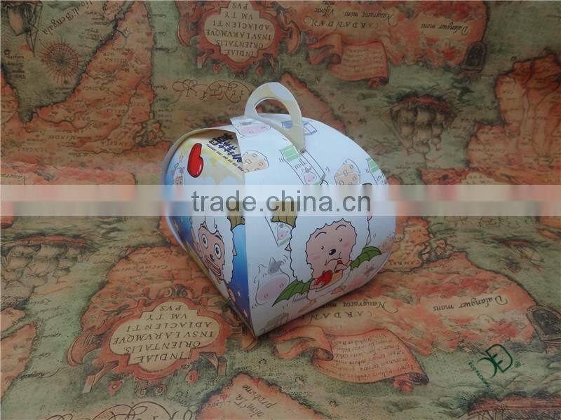 Cute printed paper wedding single cake boxes design