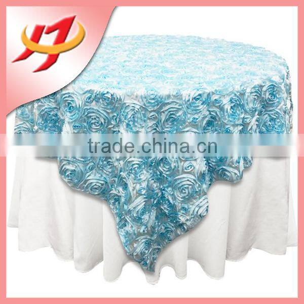 Wedding decorative satin rosette table cover round table overlay