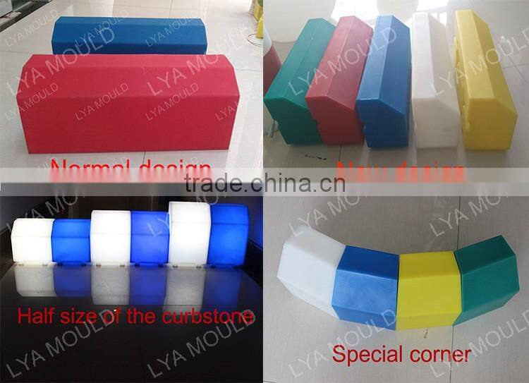 High Quality Granite Solar Kerb LED Warning Light Stone For Roadside LED Plastic PE Pavement Stone Sizes