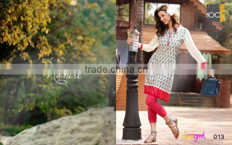 Large Indian Women Desinger Kurta Cotton Embroidered Kurti Bollywood Top Tunic