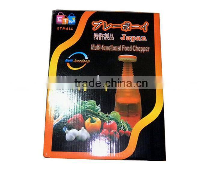 Stainless steel blades manual plastic vegetable chopper