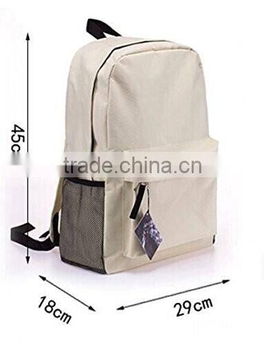 Japanese Anime Pokemon Casual/Travel Backpack Cream-colored Cute Pikachu Bookbag Laptop Bag Canvas Rucksack for Teens (YX-Z014)