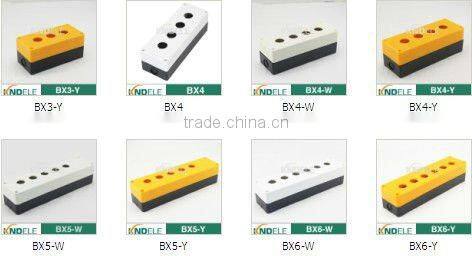 push button plastic station electrical control box four hole yellow and black BX4-Y