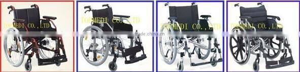 Rehabilitation Therapy Supplies Foldable Aluminum attendant wheelchair