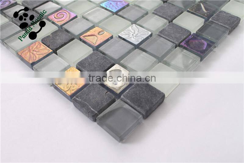 SMP28 Mosaic easy puzzle wall stickers glass tile Shell look mosaic