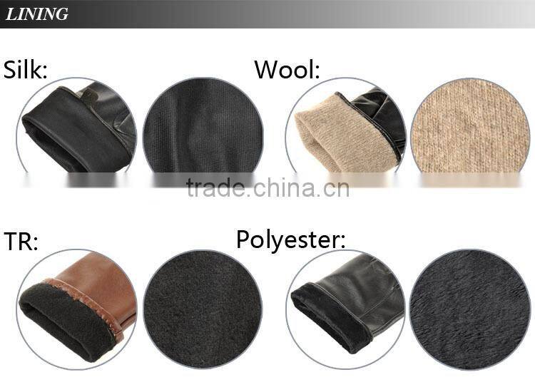 Top luxury buckle hand sewing breathable driving gloves dark brown deerskin leather gloves for men