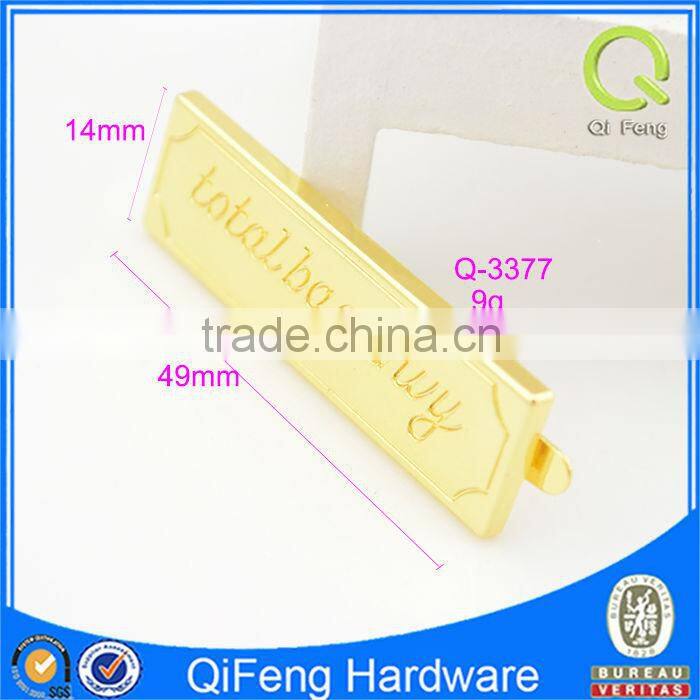 Rectangle shape logo metal tag engraved logo metal tag silk screen logo Q-3377