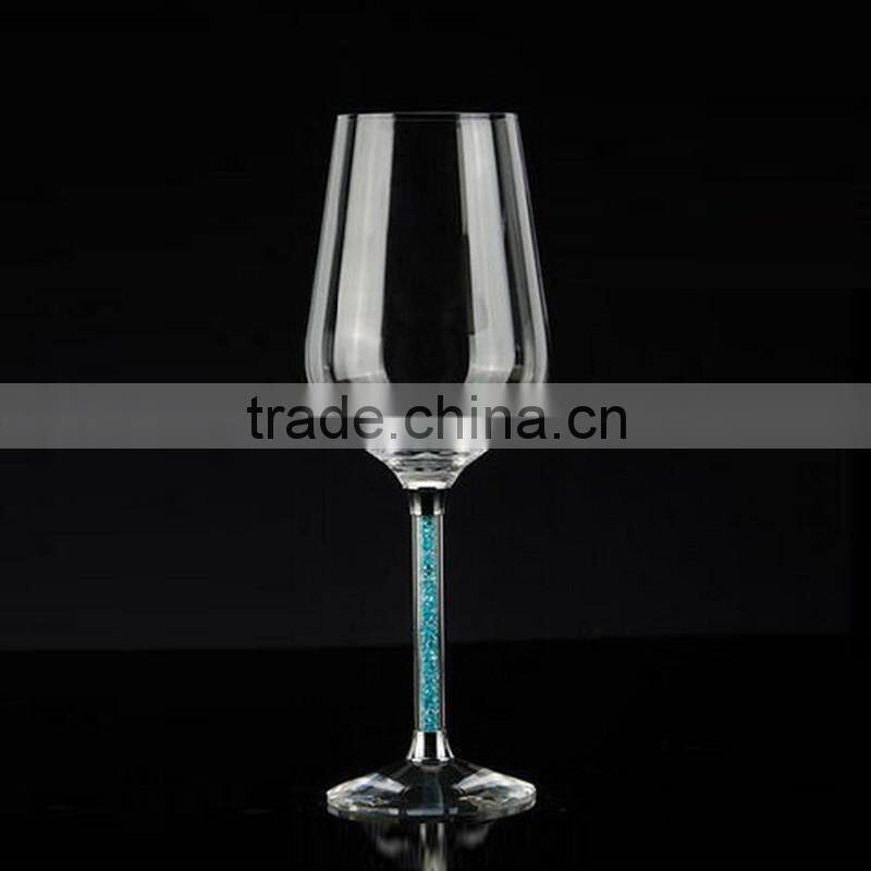 wholesale Crystal Wine Glass with purple diamond stem