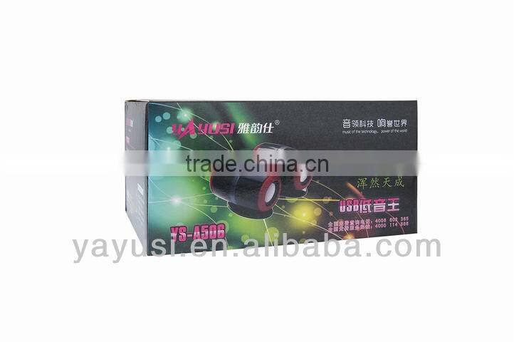 2.0-ch portable mini passive audio speaker with ce, rohs and fcc