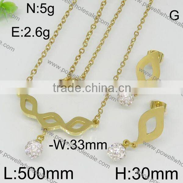 Fashion made in china stainless steel gold jewelry sets