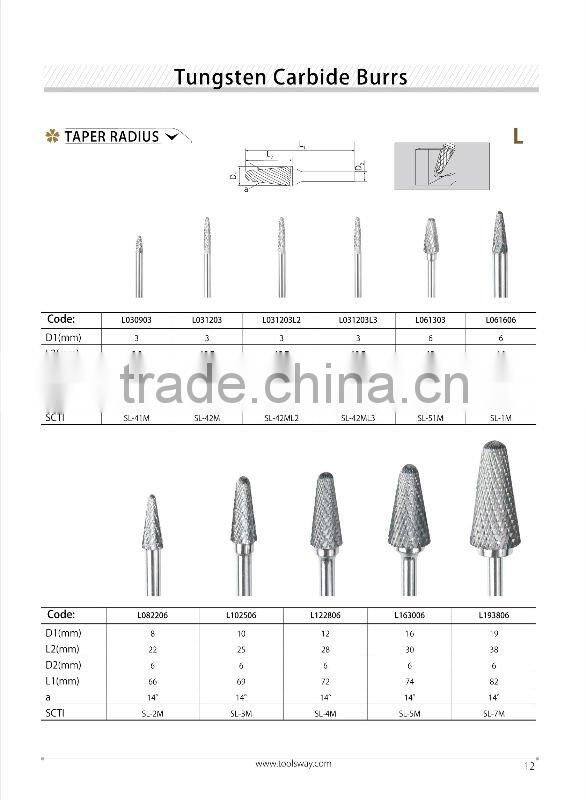 L Shape Tungsten Carbide Burr