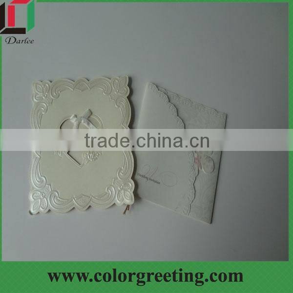 Chinese suppliers handmade laser cut luxury invitation wedding card printing