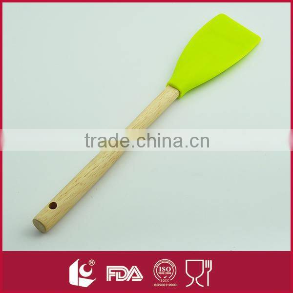 Wholesale high-grade heat resistant silicone spatula with wooden handle