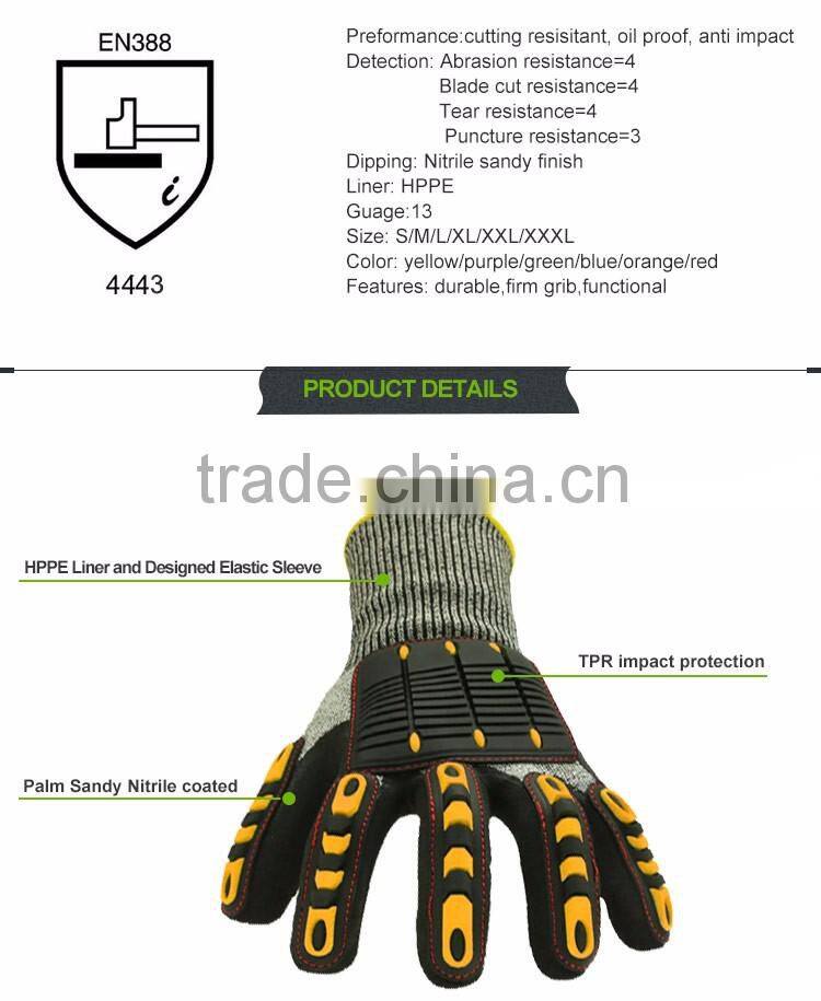 Puncture Level 3 Oil rig work Anti tear gloves