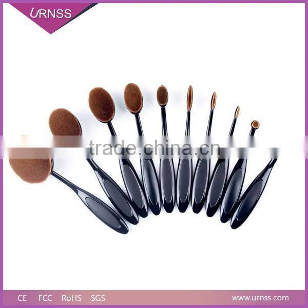 10pcs Oval Toothbrush Shaped Makeup Brushes Set