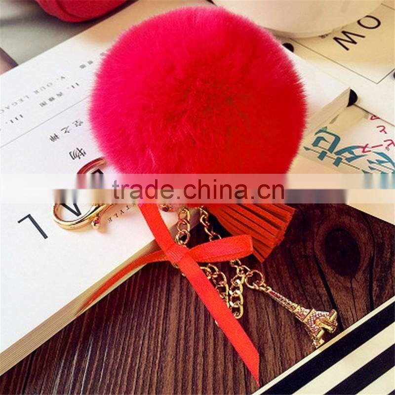Women bag pendant key chain fur ball keychains