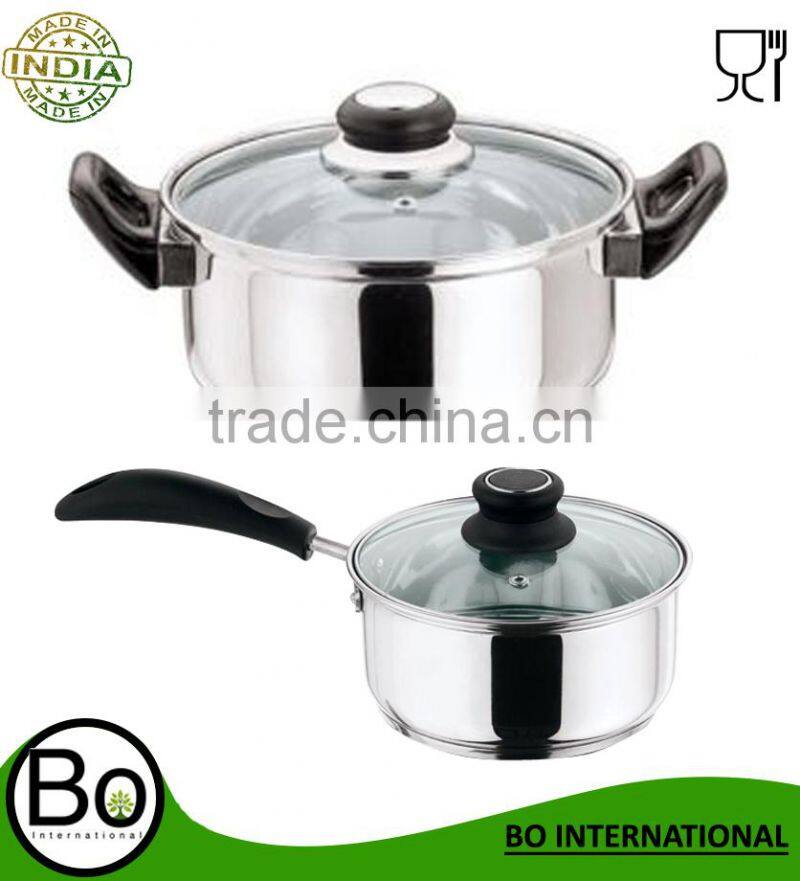 Stainless Steel Sauce Pan w/lid & bakelite handle & knob 16 , 20 cm