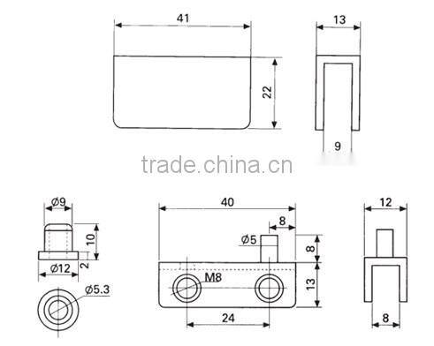 Hinge Type Glass Shower Door Pivot Hinge for Swinging Glass Doors