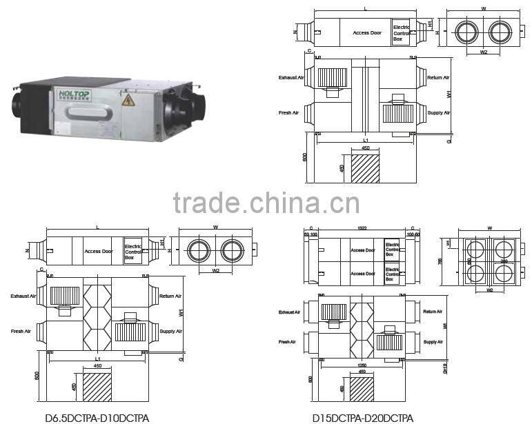 ERP2016 approved vrf system air conditioner heat recovery ventilation with auto bypass function