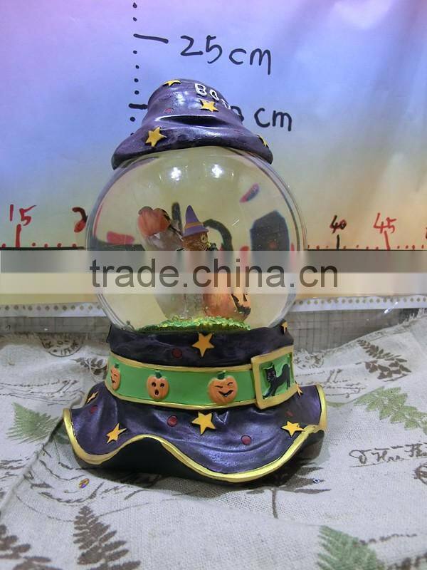 Custom Resin Wizard Hat Musical Halloween Snow Globe